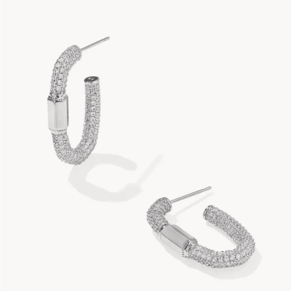 BNWT Kendra Scott Emery Silver Hoop Earrings